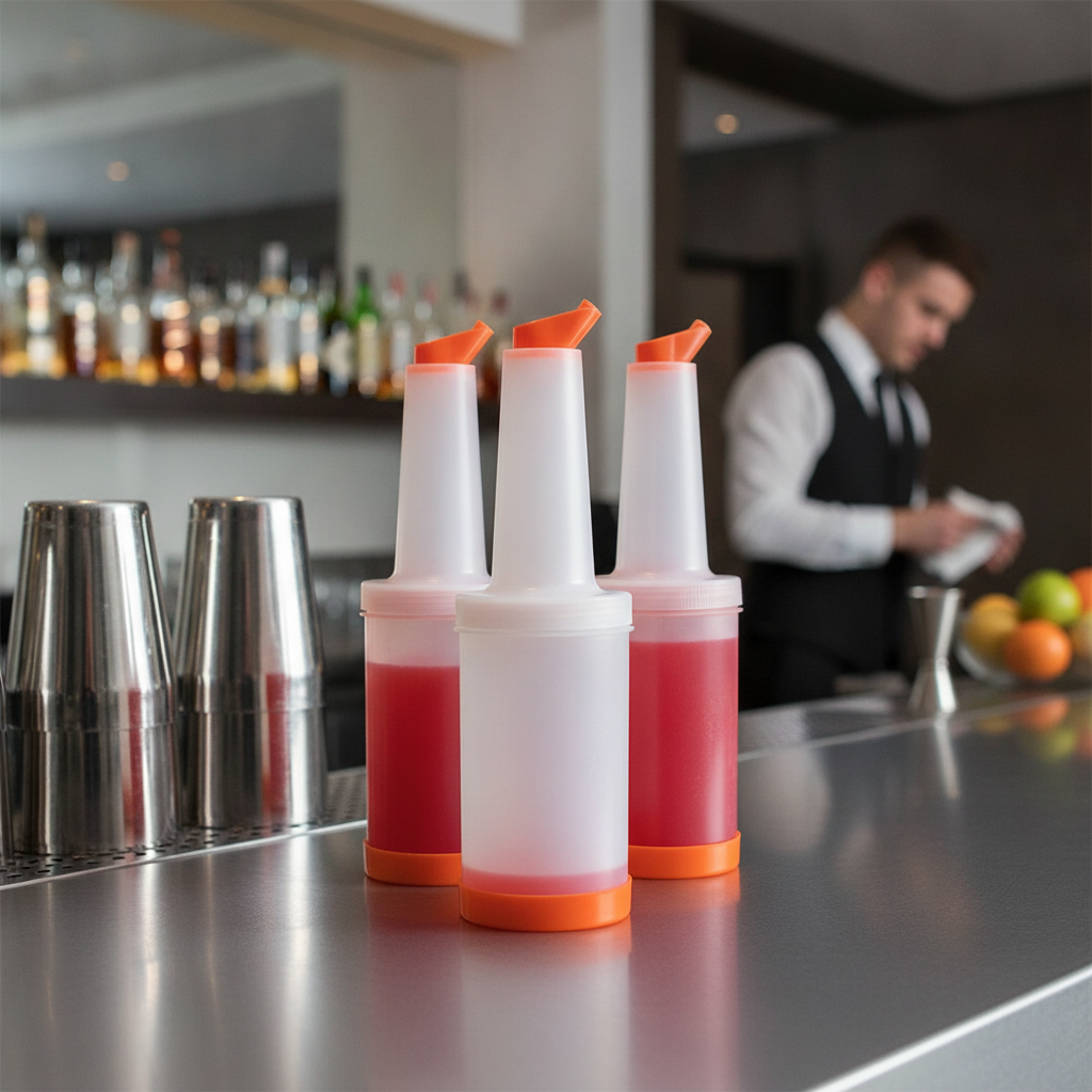 Smooth Plastic Juice Pourer 870ml for Bars & Restaurants