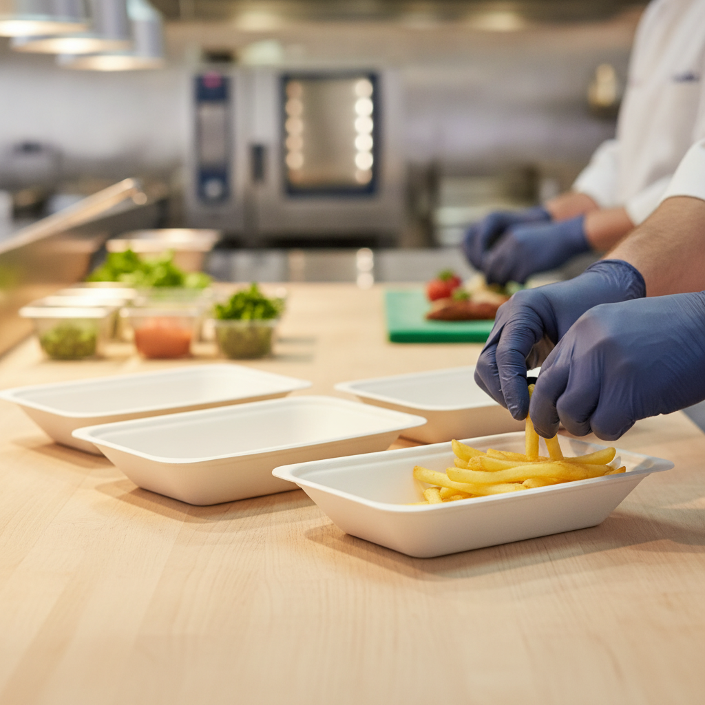 Moulded Fibre Chip Trays 16oz for Food-to-Go Service (Pack of 500)