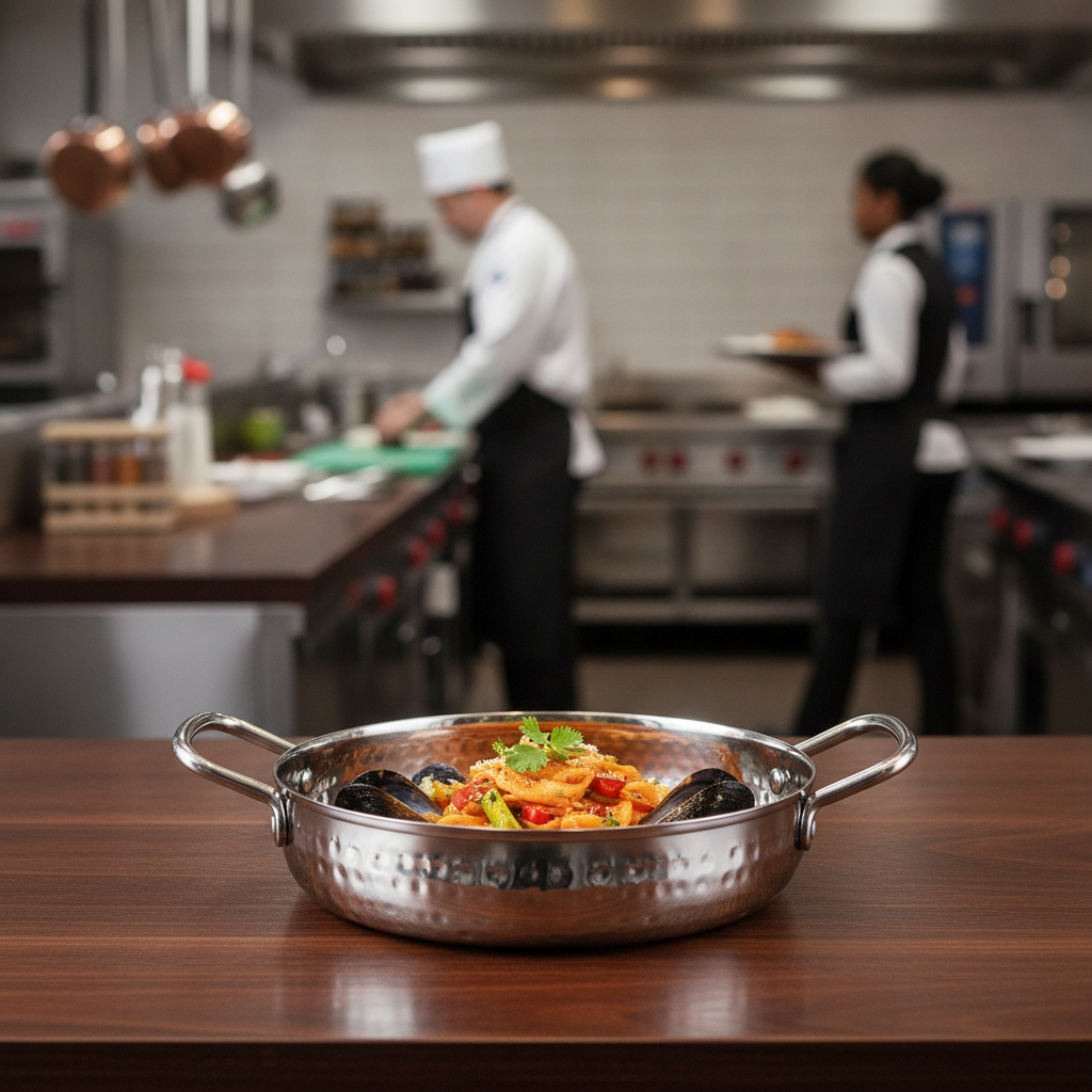 Hammered Stainless Steel Serving Dish 125mm for Catering & Hospitality