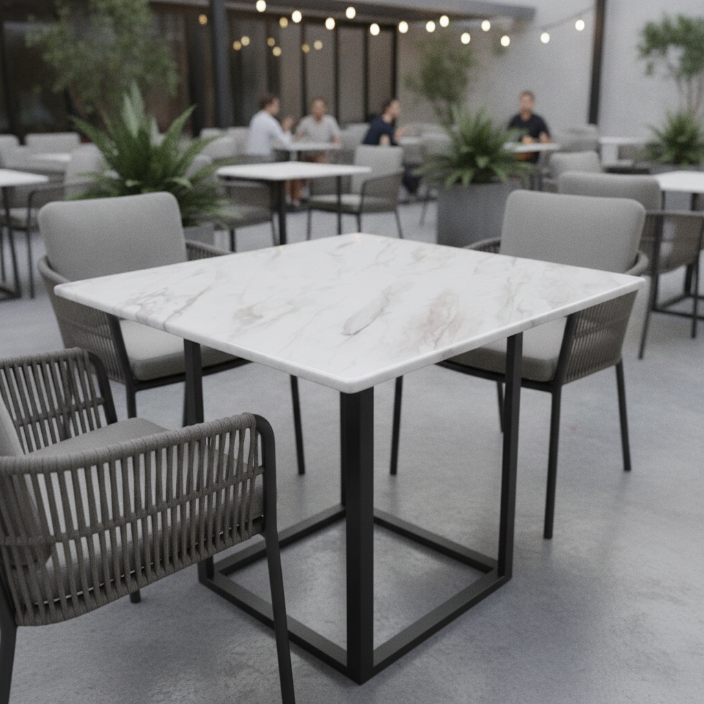 Marble Square Table Top 700x700mm for Indoor & Outdoor Dining