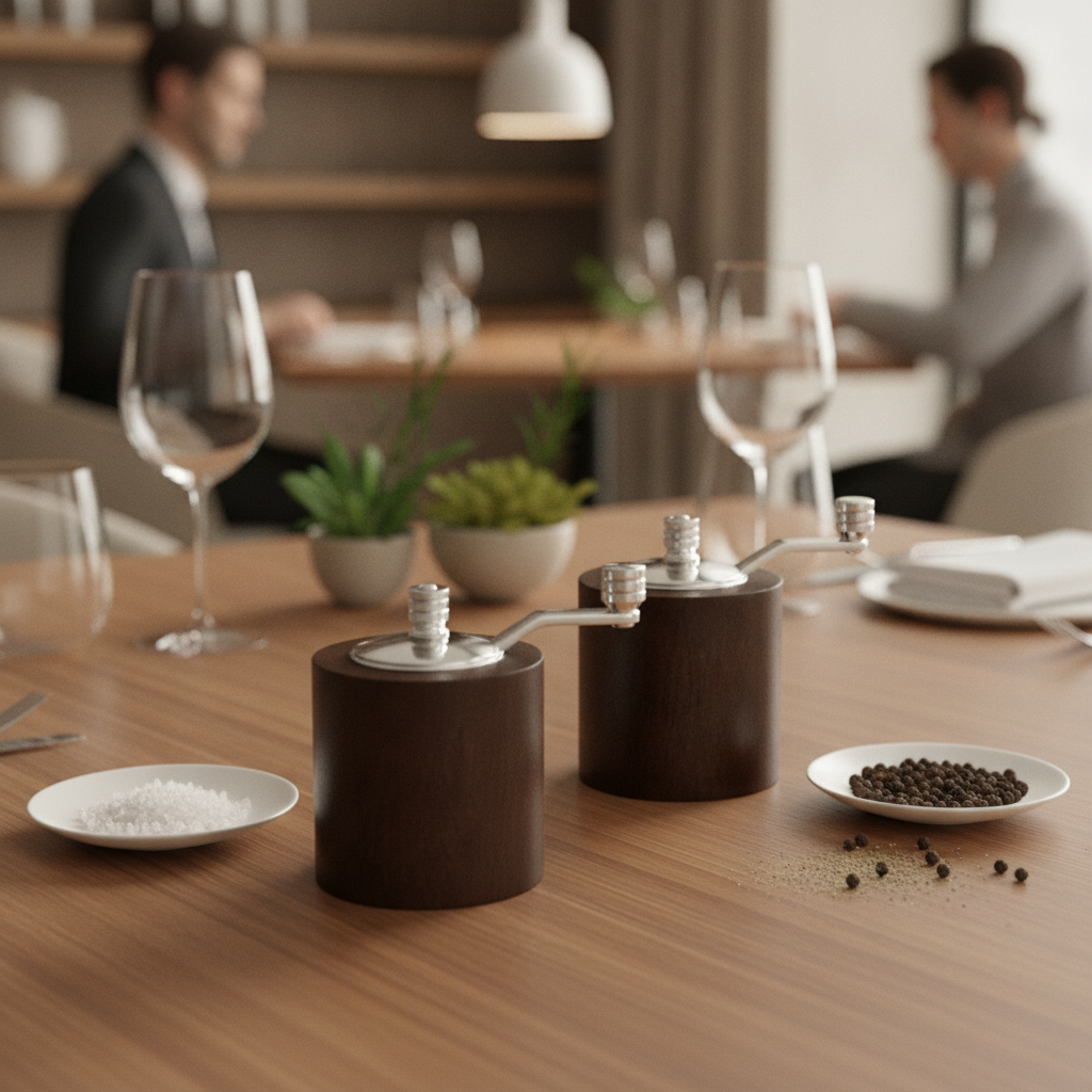 Wooden Salt and Pepper Mill Grinder Set 63mm for Dining Tables