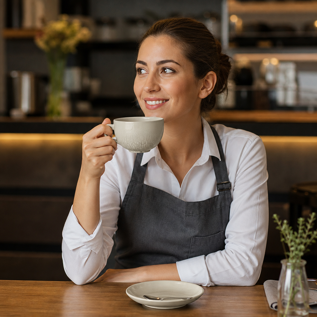 Super Vitrified Ceramic Grey Cappuccino Cups 340ml for Cafés (Pack of 12)