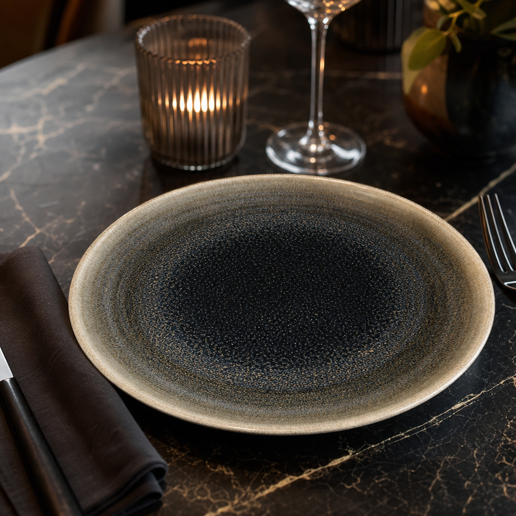 Coupe Plates Unique Glaze Porcelain for Statement Dishes (Pack of 12)