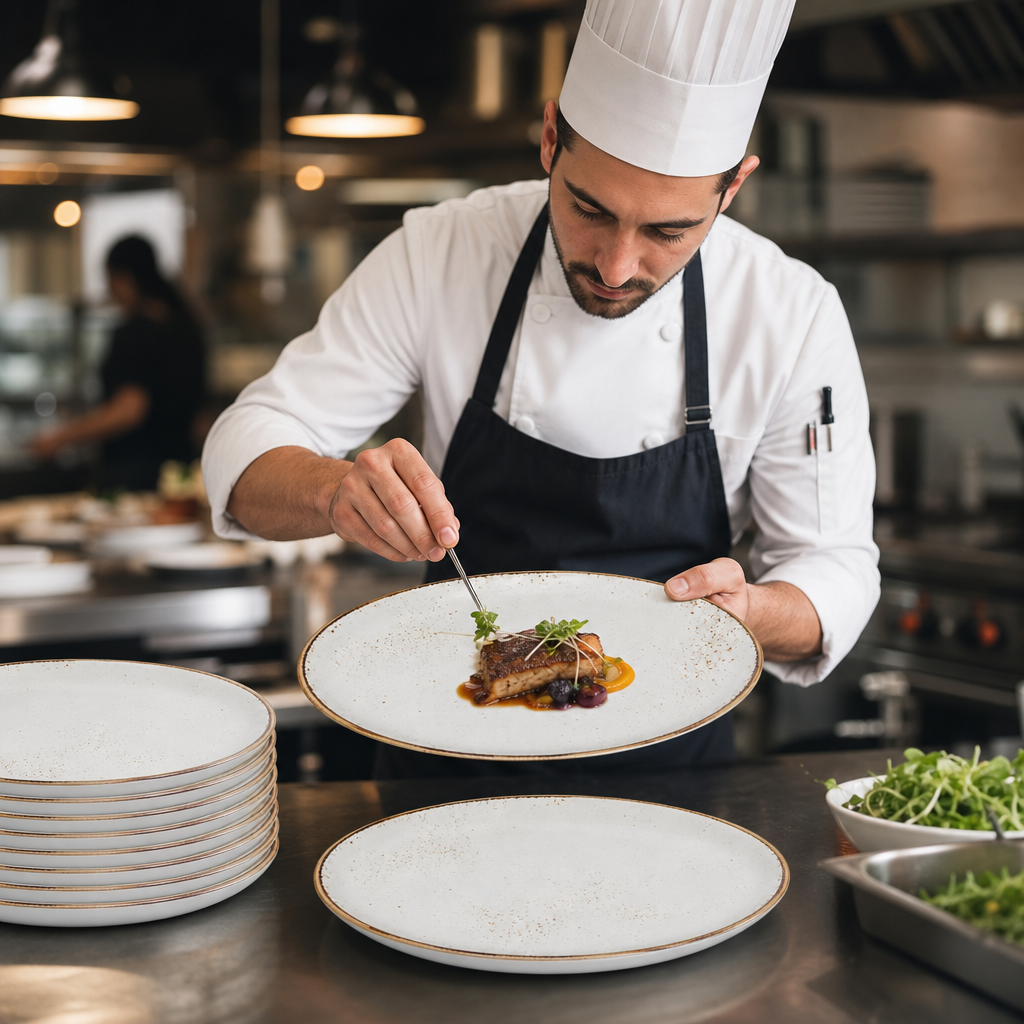 Alumina Stack Plates 285mm Vitrified Ceramic for Hospitality (Pack of 6)