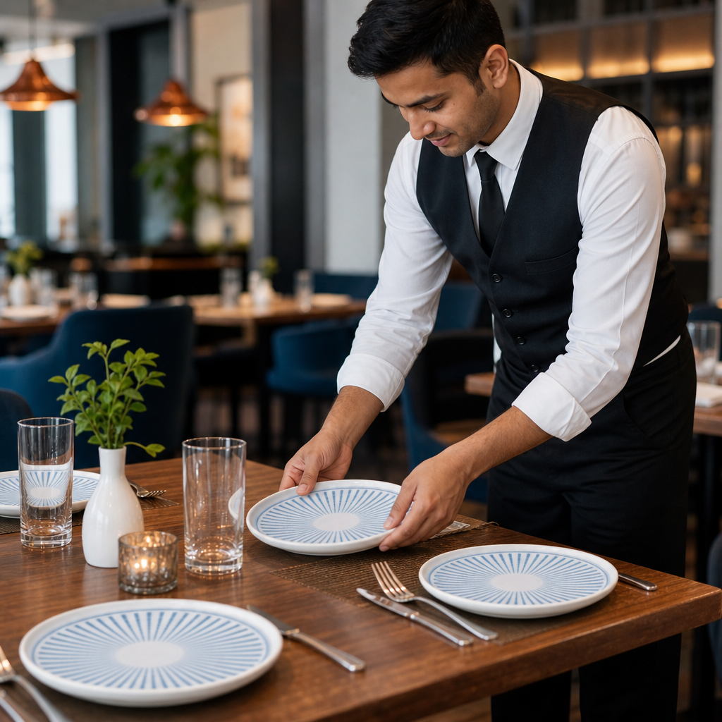 Walled Plates 210mm Vitrified Ceramic for Dining (Pack of 6)