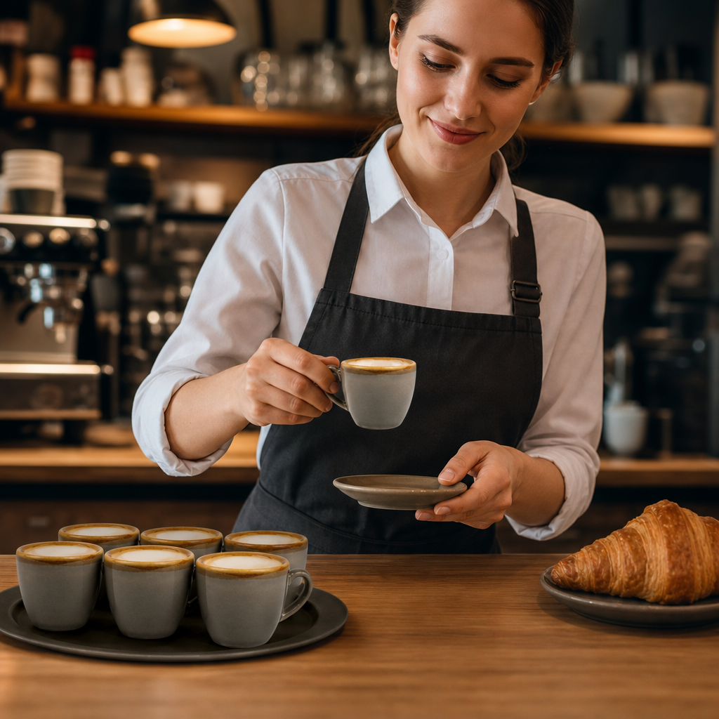 Porcelain Espresso Cups 85ml for Coffee Shops (Pack of 6)