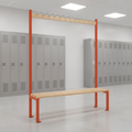 Powder Coated Steel Single-sided Island Seating for Changing Rooms