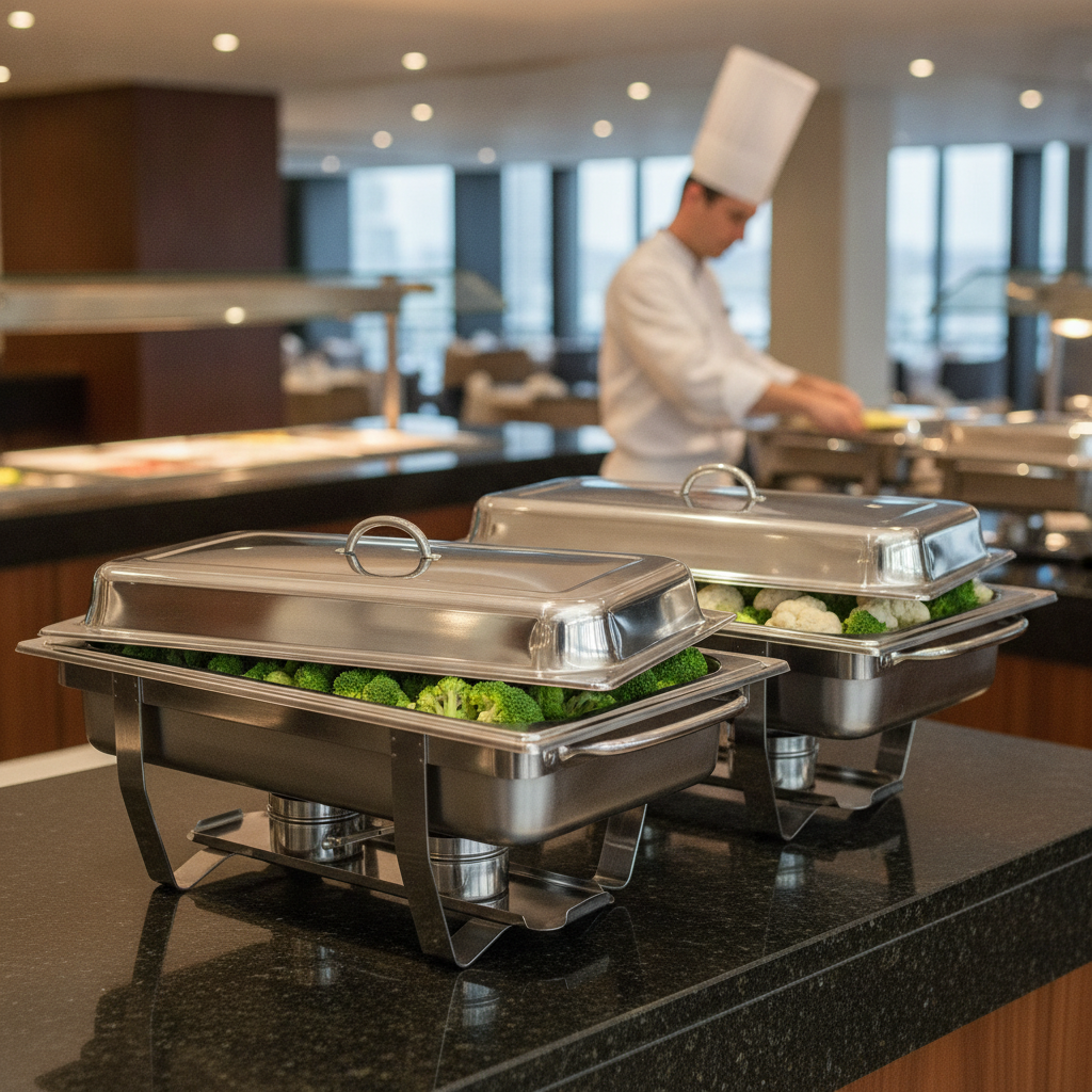Stainless Steel Chafer Set 9L for Self-Service Buffets (Pack of 2)