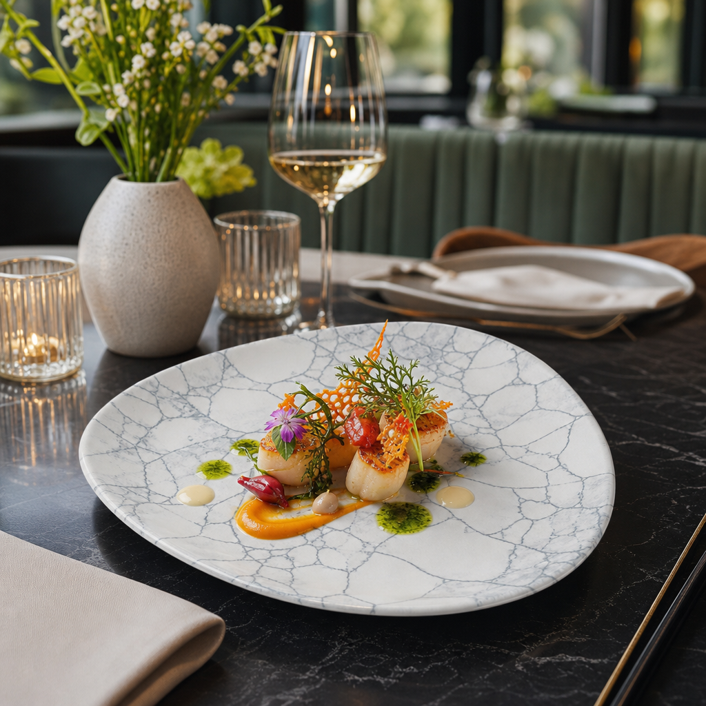 Plates 254mm Grey Porcelain for Food Presentation (Pack of 12)
