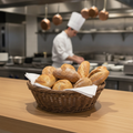 Polyethylene Polywicker Round Serving Basket 220mm for Food Presentation