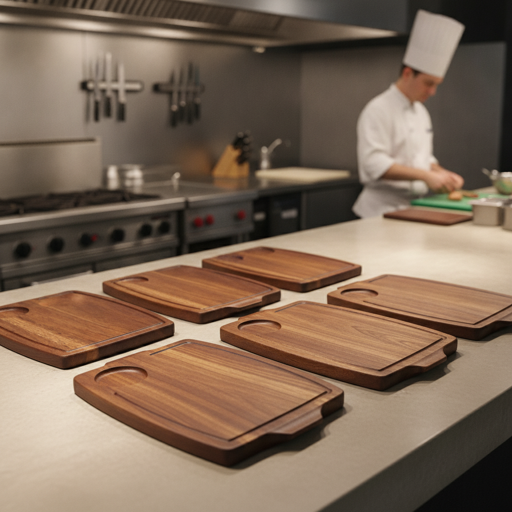 Wood Natural Hardwood Rectangular Serving Boards 340x220mm for Catering (Pack of 6)