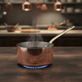 Copper Saucepan 14cm with Brass Handle for Oven-to-Table Presentation