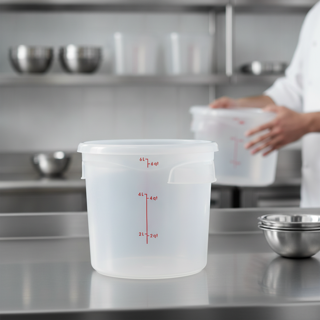 Polypropylene CamRound Container 5.7L for Efficient Food Storage