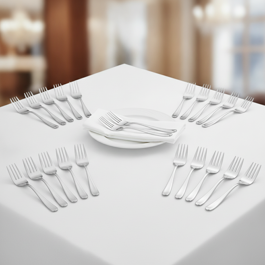 18/10 Stainless Steel Fish Forks for Elegant Dining (Pack of 12)