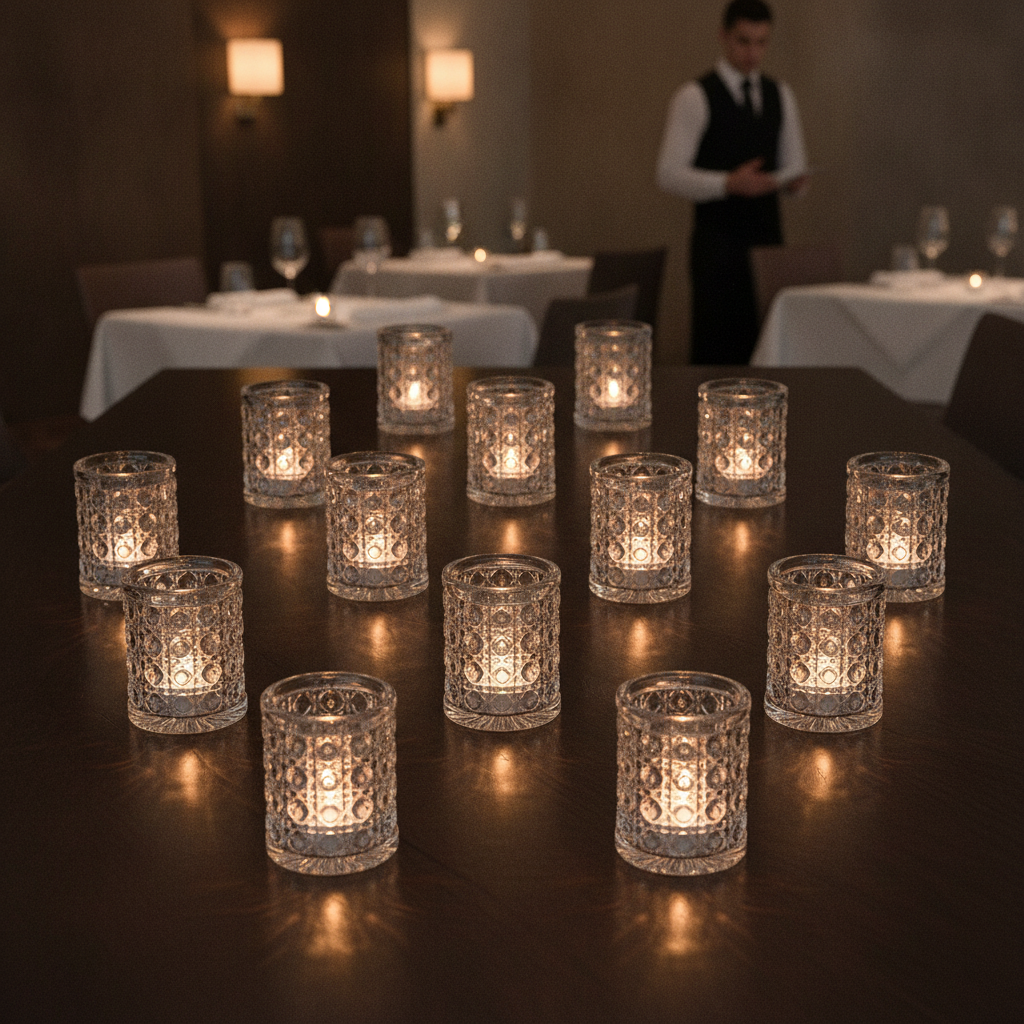 Soda Lime Art Nightlight Holders 74mm for Dining Areas (Pack of 12)