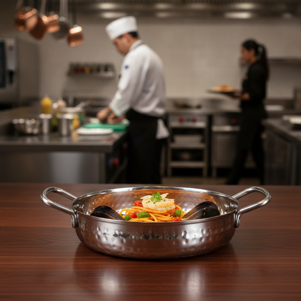 Hammered Stainless Steel Serving Dish 125mm for Catering & Hospitality