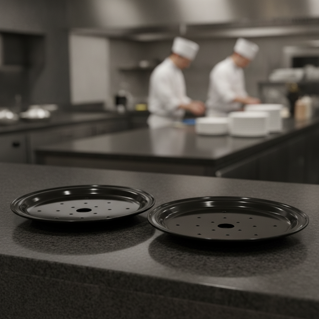 Melamine Black Bowl with Drip Tray Insert 255mm for Food Presentation (Pack of 2)