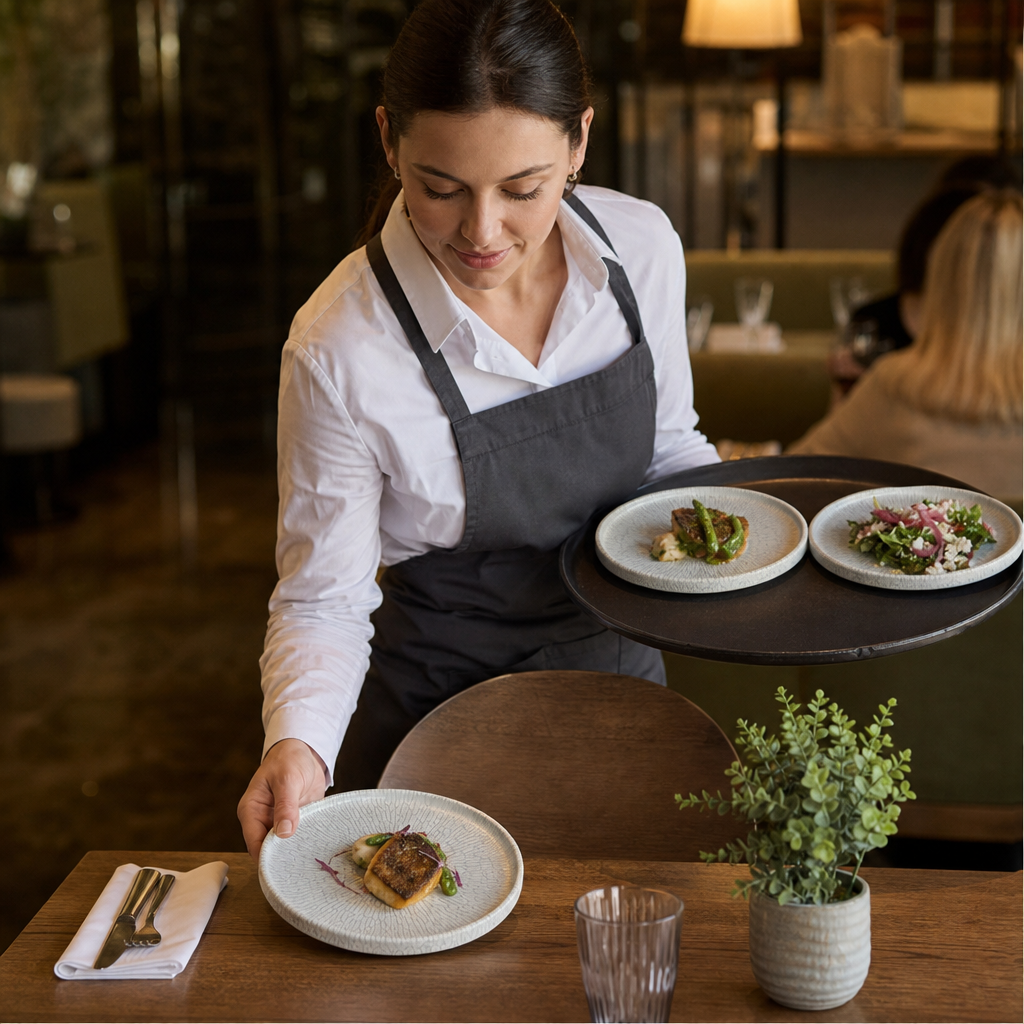 Walled Plates 157mm Grey Vitrified Ceramic for Restaurants & Cafés (Pack of 6)