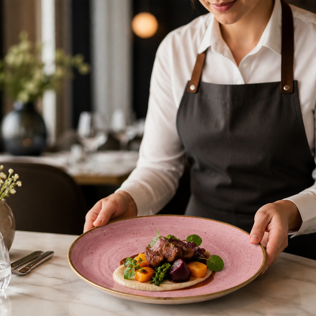Coupe Plates Pink Vitrified Ceramic for Elegant Dining (Pack of 12)
