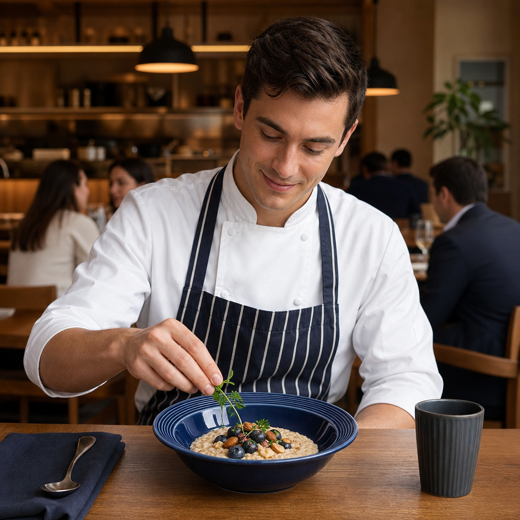 Oatmeal Bowls Midnight 340ml Blue Porcelain for Stylish Dining (Pack of 12)