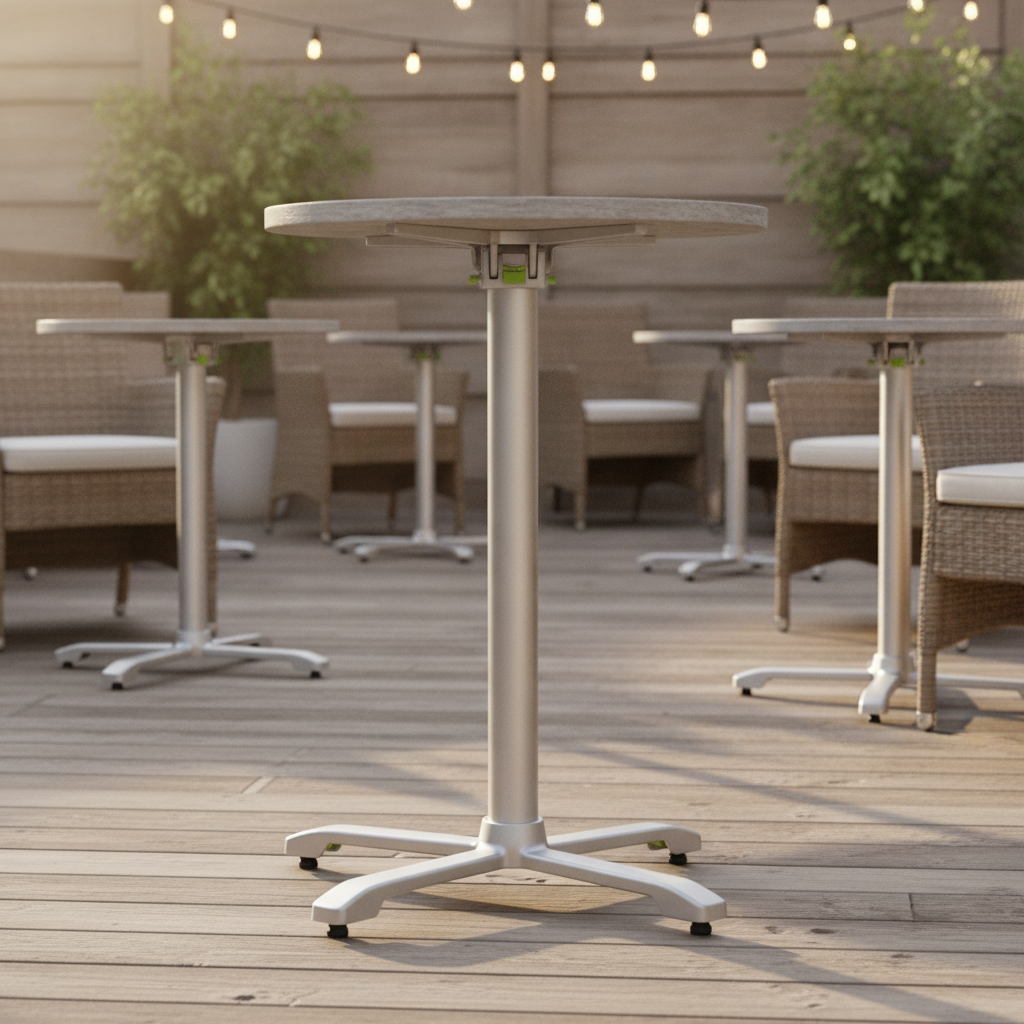 Aluminium Flip-Top Bar Height Table Base 1035mm for Outdoor Use