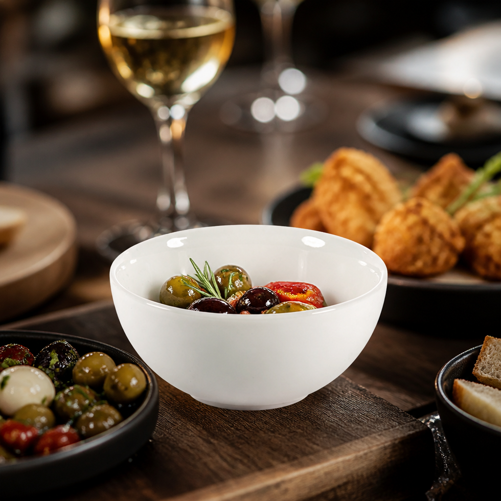 White Soup Bowls 132mm for Tapas and Snacks