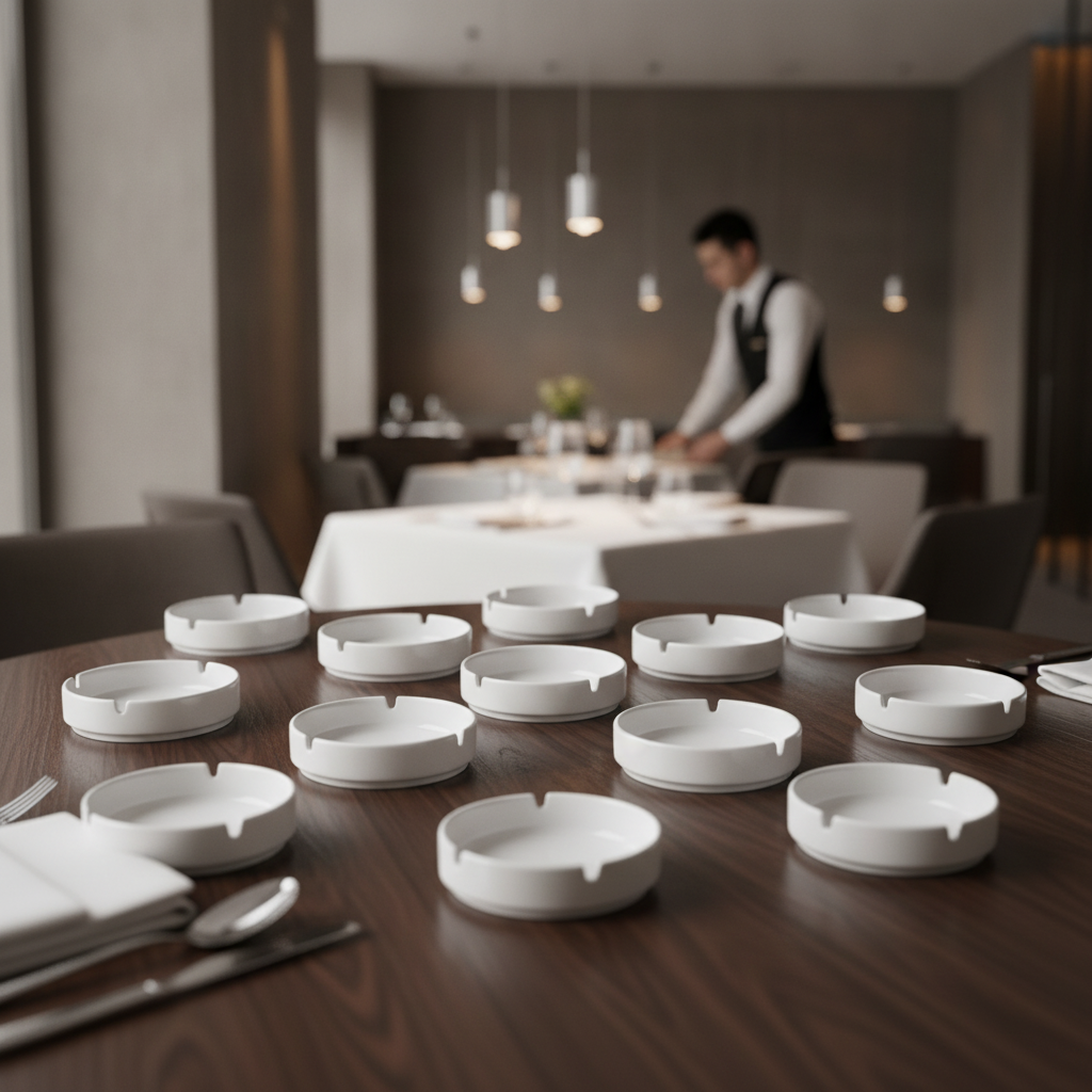 Porcelain White Stacking Ashtrays 75mm for Fine Dining (Pack of 12)