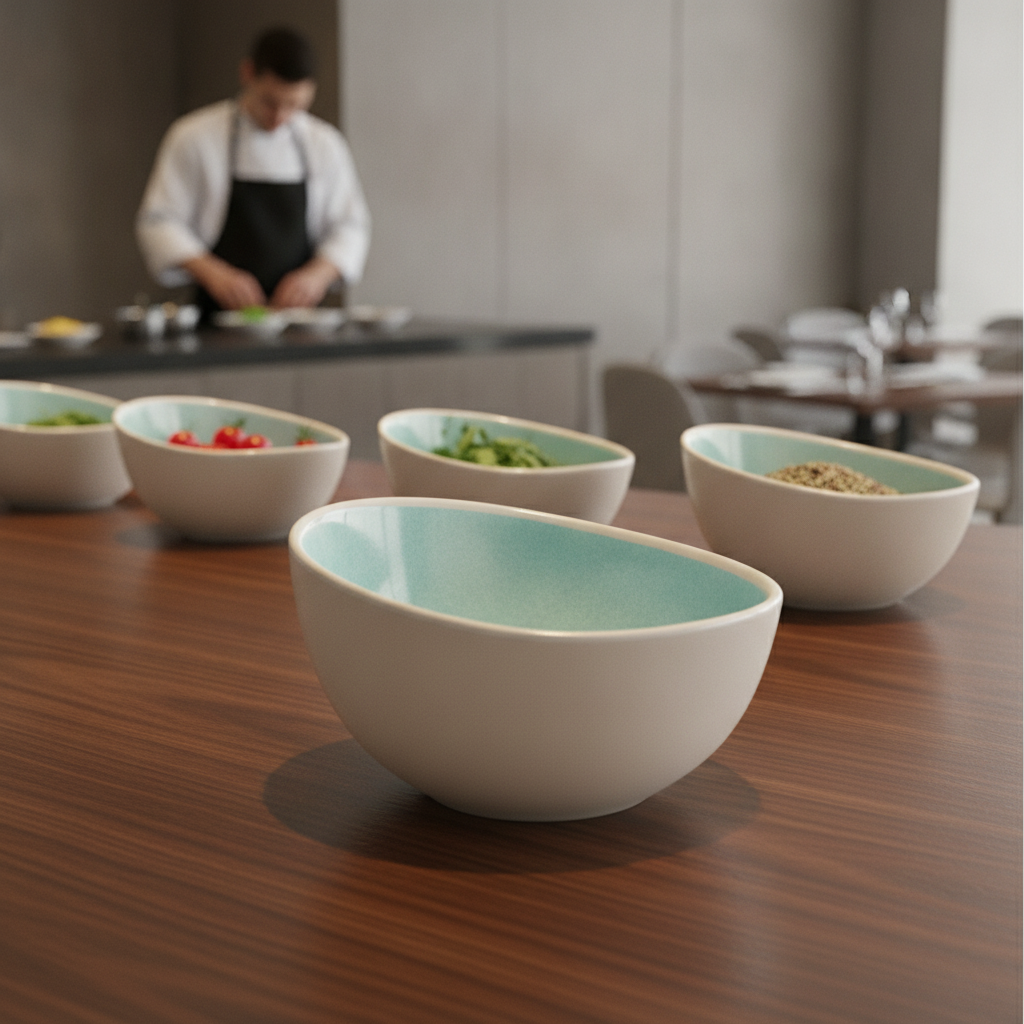 Melamine Bowl Green 700ml for Buffet Displays
