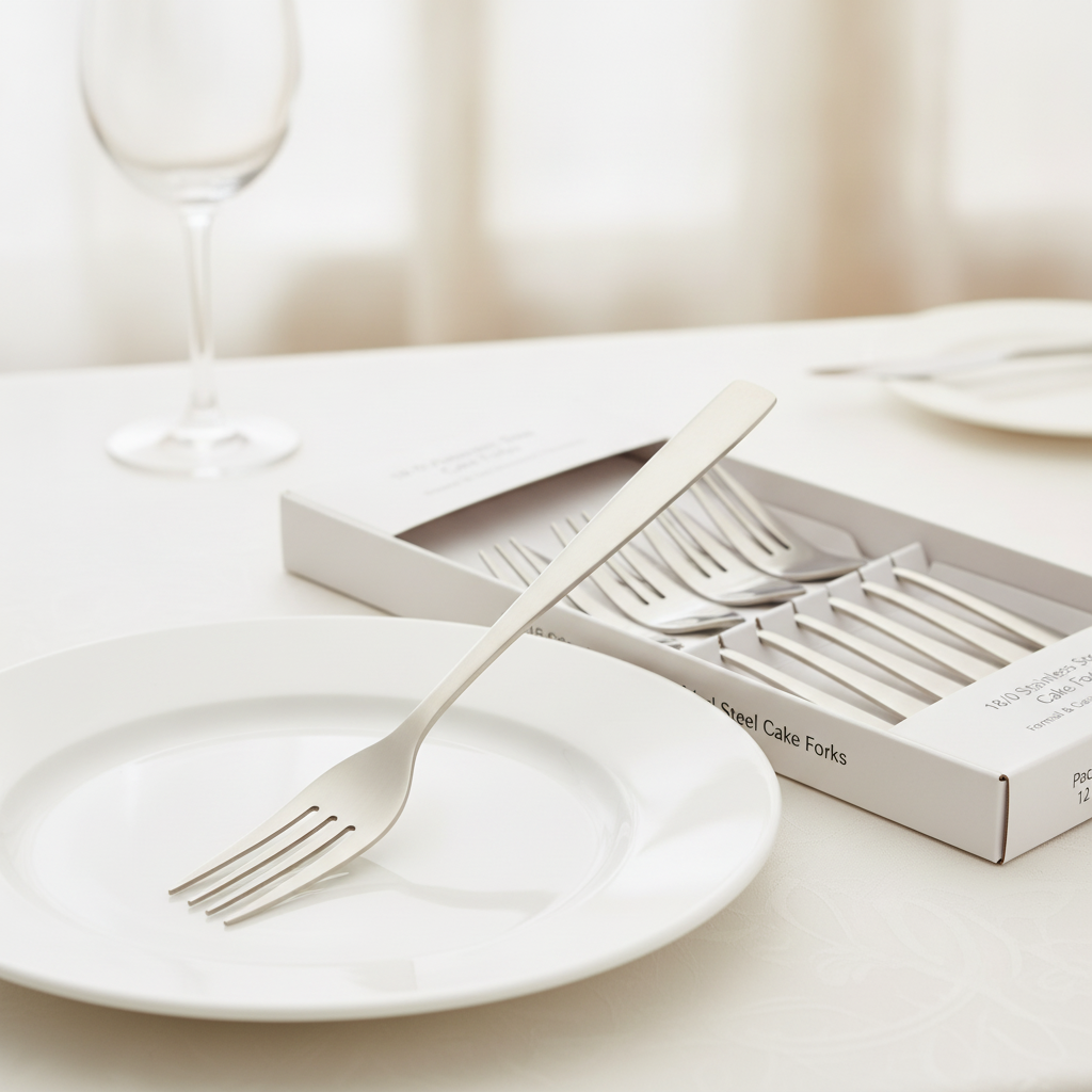 18/0 Stainless Steel Cake Forks for Formal & Casual Dining (Pack of 12)