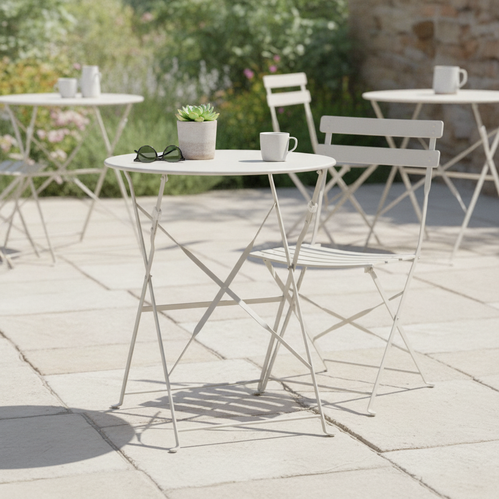 Powder-Coated Steel Round Table 600mm for Indoor & Outdoor Use