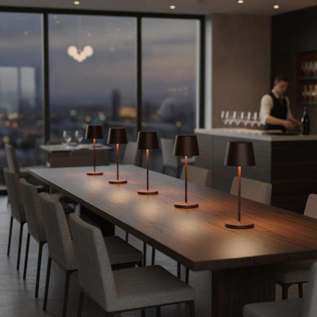Aluminium Alloy Cordless Micro LED Table Lamp 200mm for Indoor & Outdoor Use (Pack of 6)