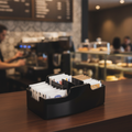 Polycarbonate Sachet Holder Black 120x75mm for Cafés & Bars