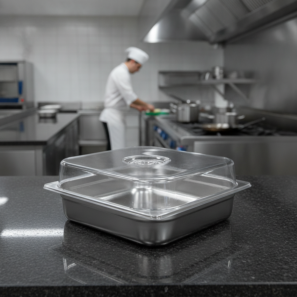 Stainless Steel Rectangular Tray with LURAN Cover 310x420mm for Catering & Hospitality