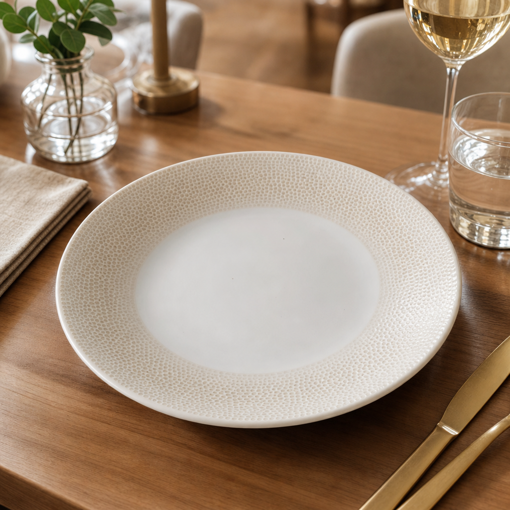 Deep Coupe Plates Coastal Sand Vitrified Ceramic for Elegant Dining (Pack of 12)