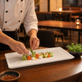 Rectangle Four Plates 370mm Porcelain for Casual Dining (Pack of 6)