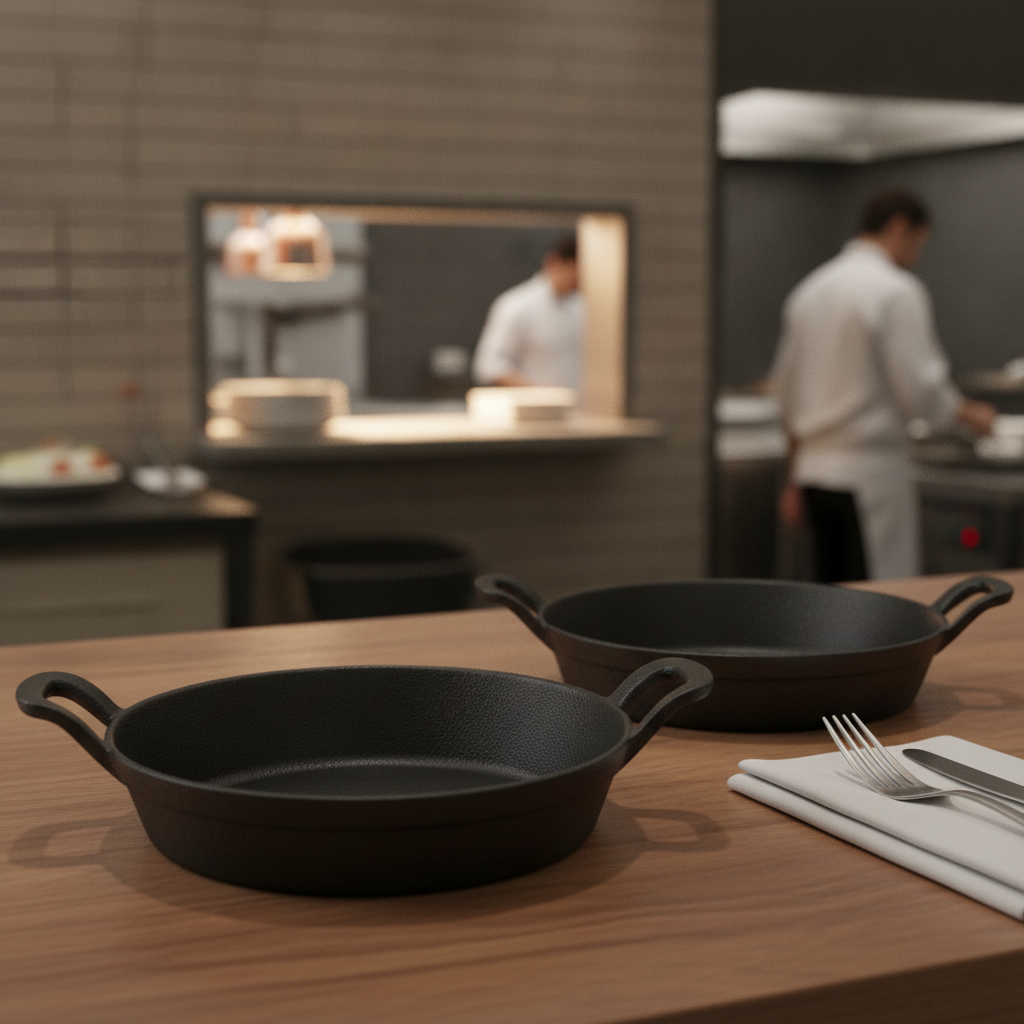 Cast Iron Round Eared Dish 180mm for Oven-to-Table Service