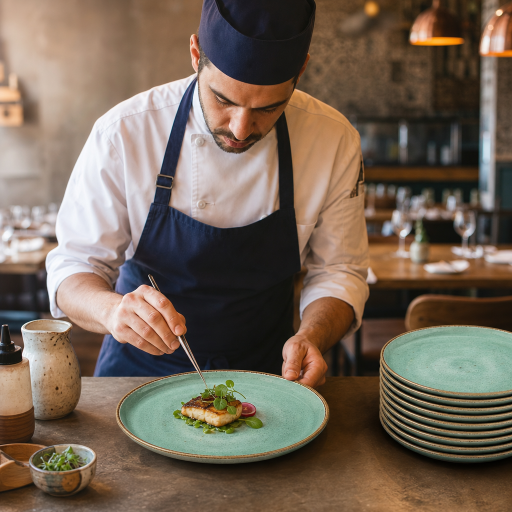 Stack Plates 165mm Aqua Vitrified Ceramic for Hospitality Use (Pack of 12)
