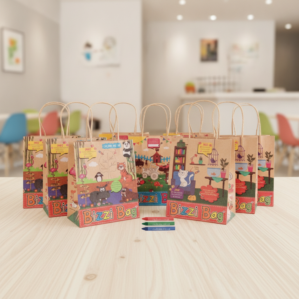 Kraft Paper Kids Meal Bags 160x90mm for Fun Dining Experiences (Pack of 200)