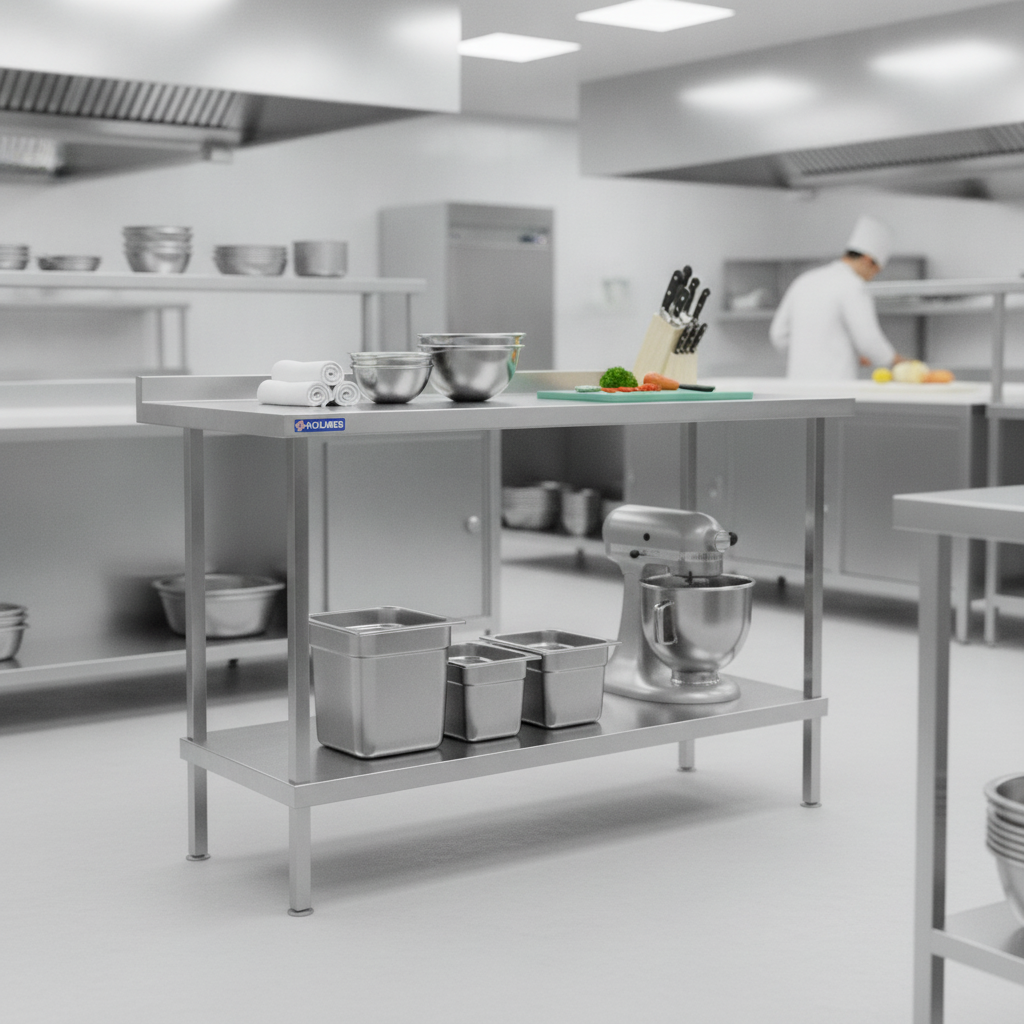 304 Stainless Steel Wall Table 600mm for Commercial Kitchens