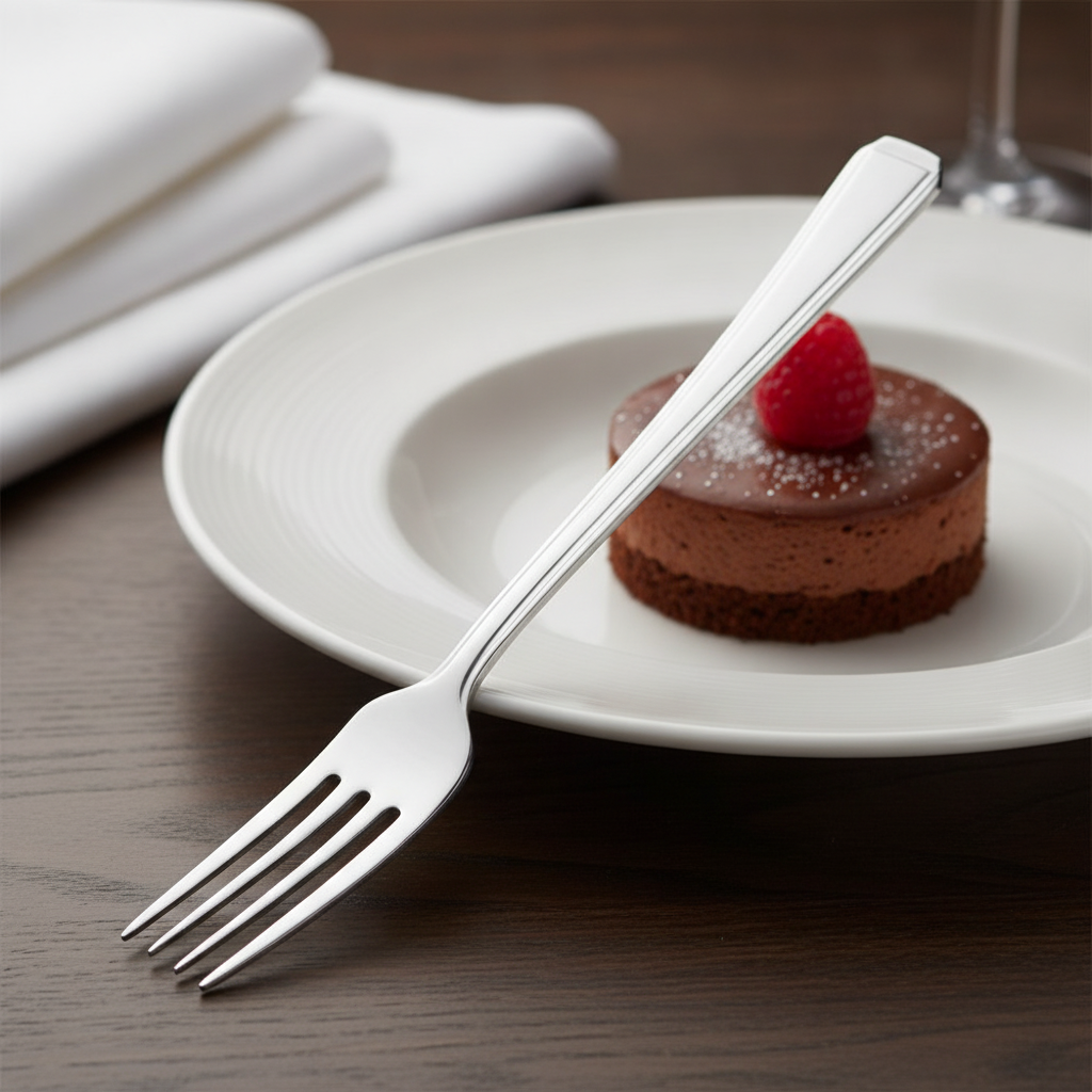 18/10 Stainless Steel Dessert Fork 195mm for Restaurants (Pack of 12)