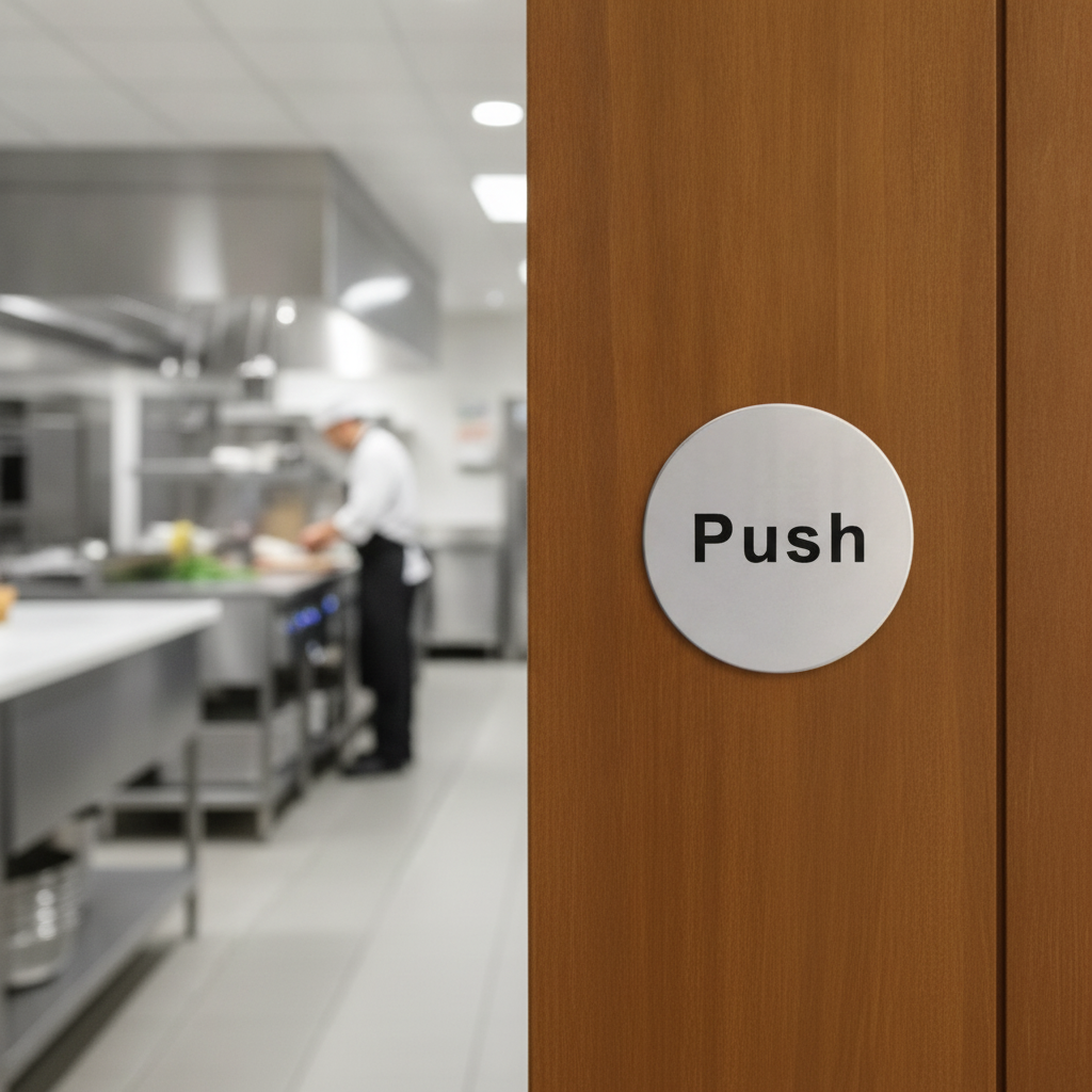 Stainless Steel Push Door Sign 75mm for Clear Navigation