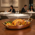 Copper Oval Dish with Brass Handles 36cm for Oven-to-Table Presentation