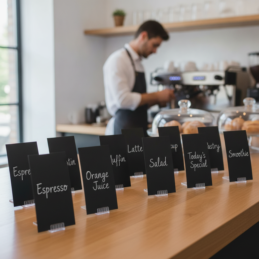 Plastic Mini Chalkboard Holders for Cafés & Buffets (Pack of 10)