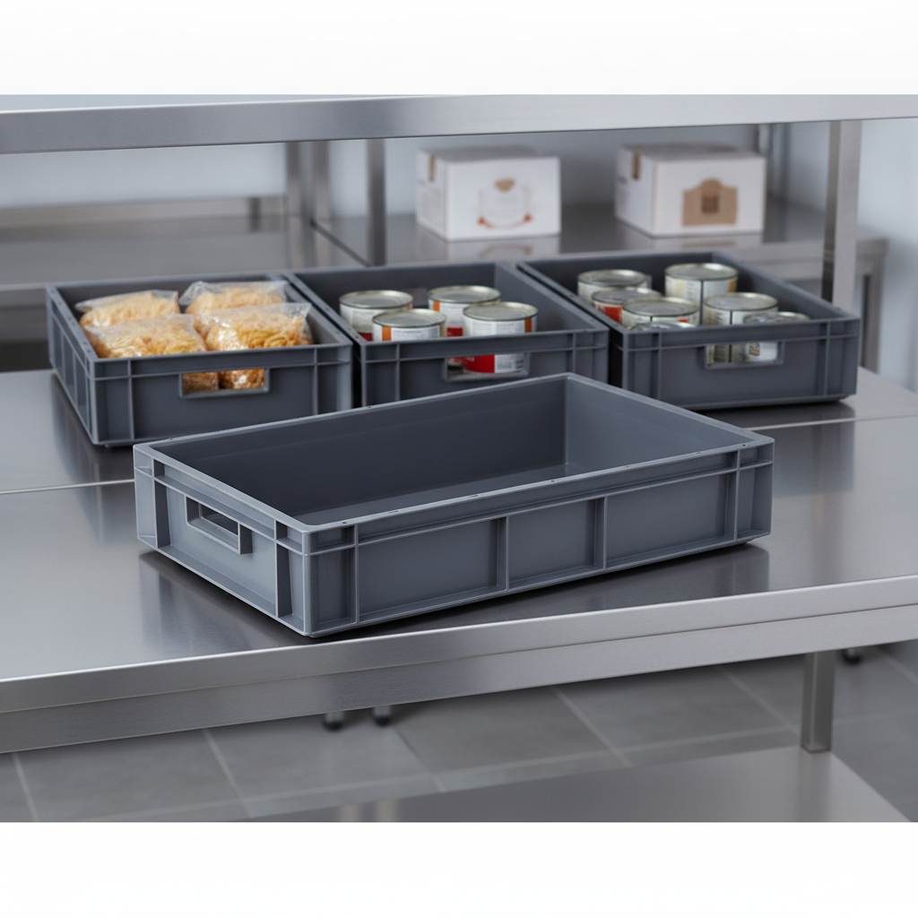 Polypropylene Grey Stacking Container 21L for Food Storage