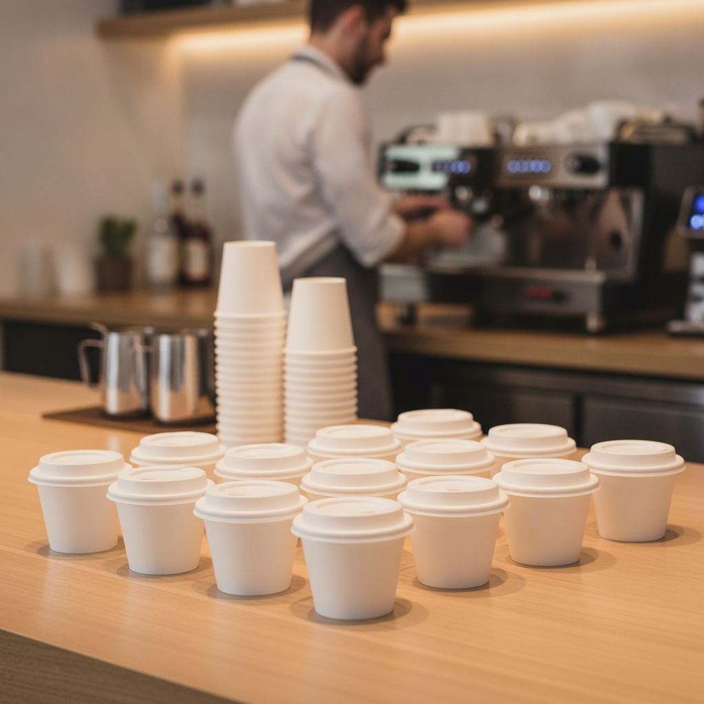 Bagasse Coffee Cup Lids 225ml for Eco-Friendly Takeaway (Pack of 1000)
