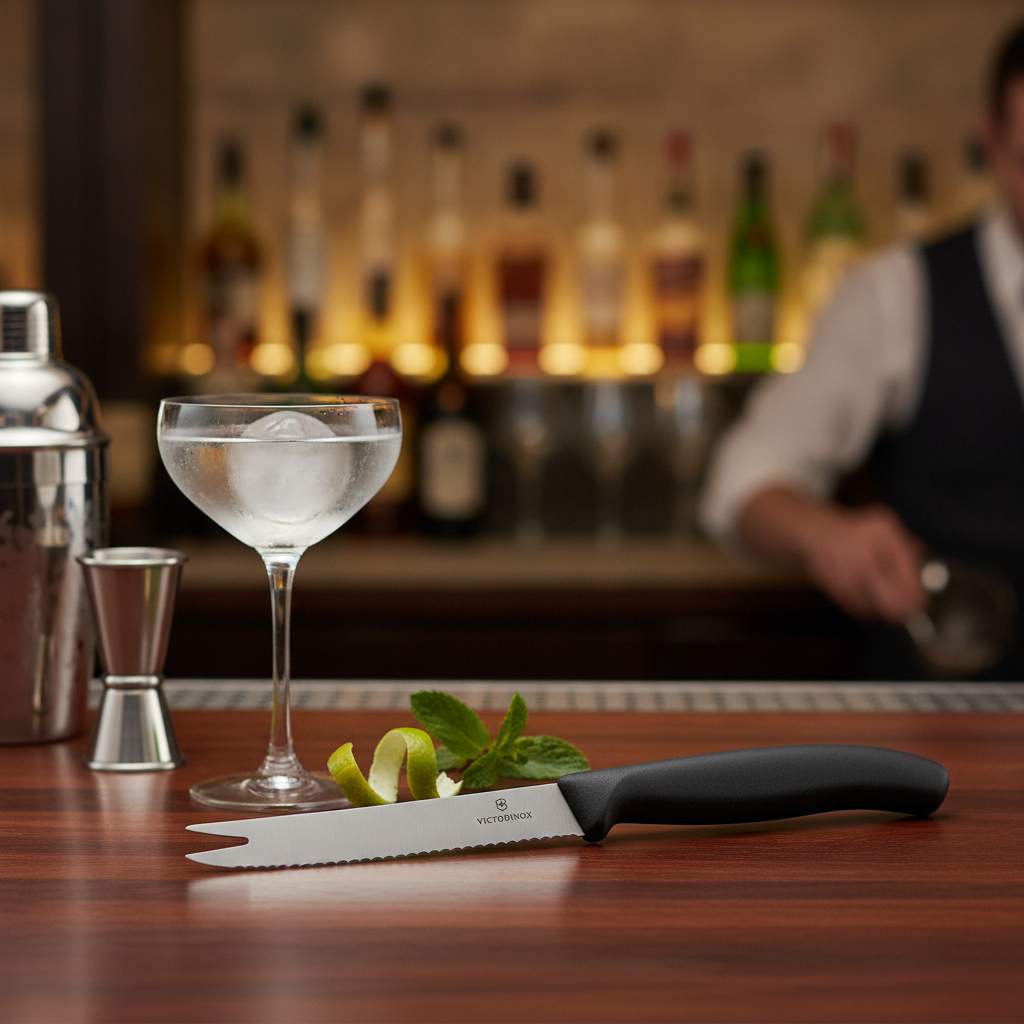 High-Carbon Stainless Steel Bar Knife 11cm for Cocktail Preparation