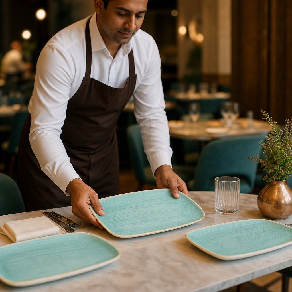 Oblong Plates Vitrified Ceramic for Dining Tables