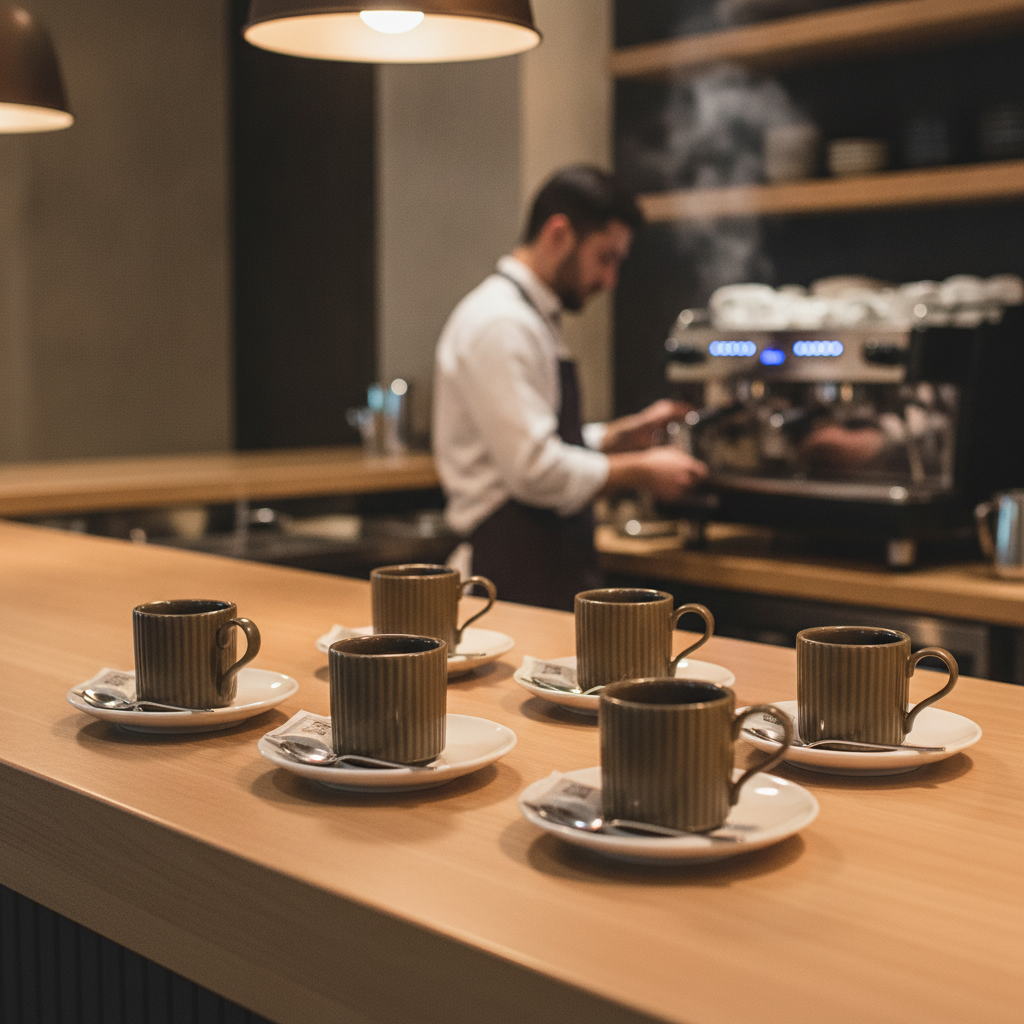Porcelain Espresso Cups 80ml in Brown for Hospitality (Pack of 6)