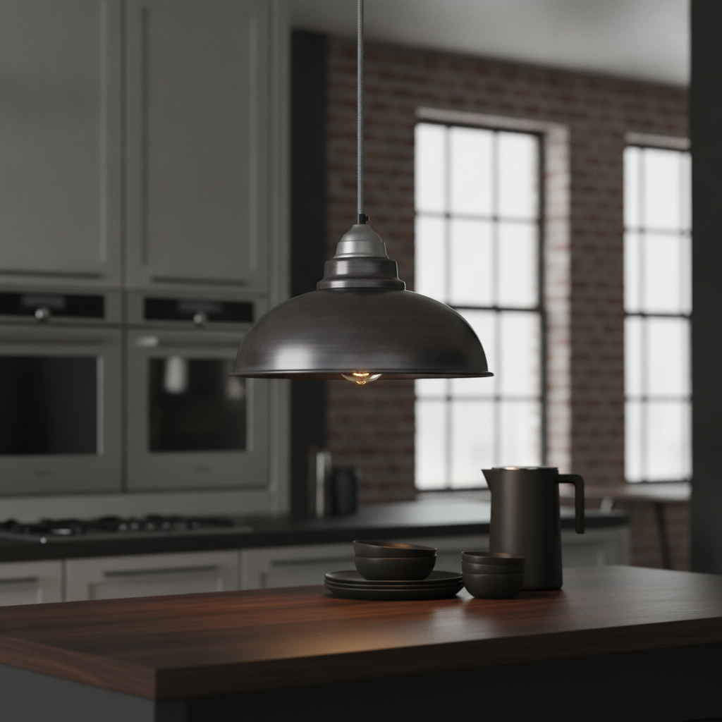 Iron Pewter Old Factory Pendant Light 305mm for Stylish Interiors