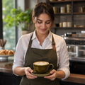 Olive Porcelain Cappuccino Cups 8oz for Coffee Shops (Pack of 12)